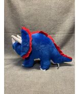 BJ Toy Company Blue Red Triceratops Dinosaur Stuffed Animal Plush KG - $275.80 MXN