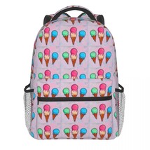 Ice Cream Cones Backpack Youth Colorful  Print Big Backpa Polyester Style High S - £138.11 GBP
