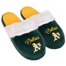 Oakland A&#39;s Athletics Womens Colorblock Fur Slide Slippers MLB - £17.24 GBP