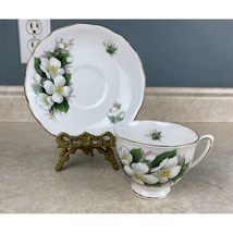 Royal Vale Bone China  White Blossom Flower Tea Cup And Saucer Set - $14.84