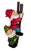 Design Toscano Dwarfs Climbing Ladder Gnome Figurines Garden Decor Hand Painted - £41.01 GBP