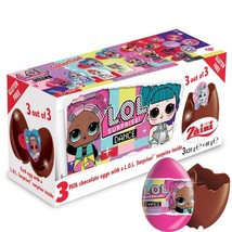 ZAINI L.O.L Milk Chocolate Surprise Eggs with Collectible Prize BOX 3pcs - £9.90 GBP+