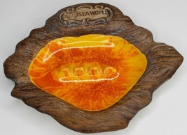 Treasure Craft Seaworld Ashtray Made in USA circa 1980&#39;s Orange Splash V... - $13.99