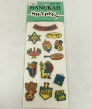 Vintage Hanukah puffy glitter stickers shapees holiday craft supplies - £15.53 GBP