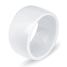 Name Engrave Ok Fashion Jewelry 10mm Polished White Ceramic Ring For Men Women E - £8.05 GBP