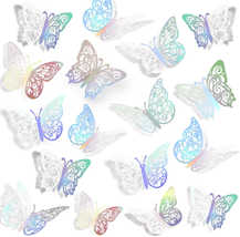 Butterfly Decorations, 3 Sizes 3 Styles Butterfly Wall Decor, 72 Pcs Butterfly P - £12.88 GBP