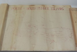North South Pender Island Map British Columbia BC Canada Vtg 24 x 36&quot; - £15.04 GBP