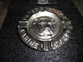 USMC Camo Baseball Cap and Alum Nickel Chrome Plated Ashtray 7" Diameter NEW image 2