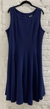 Hanni Textured Dress Royal Blue Polyester Blend Fit Flare Sleeveless 2X - £14.19 GBP