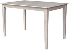 International Concepts Solid Wood Top Table - Dining Height, Washed Gray Taupe - £337.32 GBP