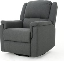 Jemma Tufted Fabric Swivel Gliding Recliner Chair From Gdfstudio, In Charcoal. - £370.07 GBP
