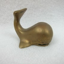 Vintage Brass Whale Figurine Nautical Ocean Decor Desk Paperweight Patina Hawaii - £22.42 GBP