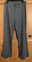Eddie Bauer Wool Blend Dress Pants Womens Size 12 Gray Wide Leg Trousers - $19.34