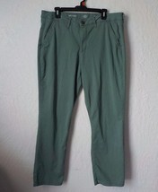 St Johns Bay Girlfriend Women 16 Green Classic Pants Olive Stretch Pocke... - $15.83