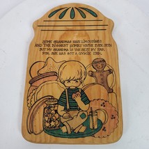 Vintage Grandmas Cookies Wood Cutting Board Sign 10x6.5 Inch - $35.53