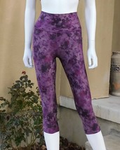 Athleta Salutation Stash Pocket Printed Cropped Tight, XST floral tie dye purple - £29.59 GBP