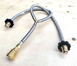 29" Stainless Braided Hose Y Splitter Dual Propane Tanks Convert Adapter... - $32.66