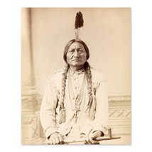 1885 Sitting Bull Lakota Warrior Holding Peace Pipe Photo Print Poster - £13.42 GBP+