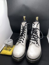 Dr. Martens Luana white leather combat boots SIZE 7.5 JY004 Wonder balsam Cloth - £41.10 GBP