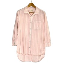 Articles of Society Womens size Large L/S Collared Button Shirt Hi Low Hem Pink - £24.66 GBP