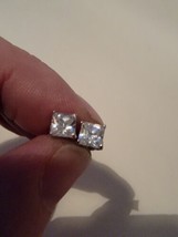 Faux Diamond Stud Earrings Silver - £23.37 GBP