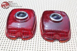 37 38 Chevy 40-52 Sedan Delivery Blue Dot rear Taillight Lamp Glass Lens Pair - $32.48