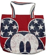 Disney Tote Bag Americana Mickey Mouse Canvas Red White Blue Patriotic A... - $14.47