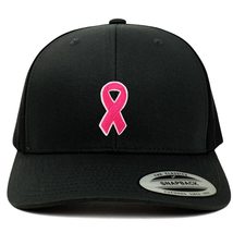 Trendy Apparel Shop Breast Cancer Awareness Pink Ribbon Patch 6 Panel Trucker Me - £19.97 GBP