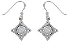 Jewelry Trends Sterling Silver with Rainbow Moonstone Celtic Quaternary Luck Kno - £45.83 GBP