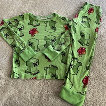 Minecraft Earth Boys Green Creeper Red Duck Snug Fit Long Sleeve Pajamas 6 - £9.79 GBP
