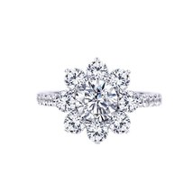 925 Silver Sunflower Wedding Ring 1.0ct/0.5ct Moissanites Diamond Women Finger R - £53.58 GBP