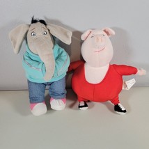 Sing Movie Elephant and Pig Plush Meena Beanie With Hoodie 9&quot; Illumination 2000 - £11.15 GBP