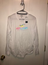 NWT Hollister Unisex XS Spellout Long Sleeve T Shirt Birds Down the Sleeve - $14.84