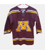 Minnesota Golden Gophers NCAA Vintage 90s Nike Boys Sewn Maroon Hockey J... - $32.66