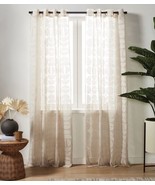 Studio 3B™ Semicircle Sheer 84&quot; &amp; 95&quot; Window Curtain Panel in Linen &amp; White - £18.67 GBP+