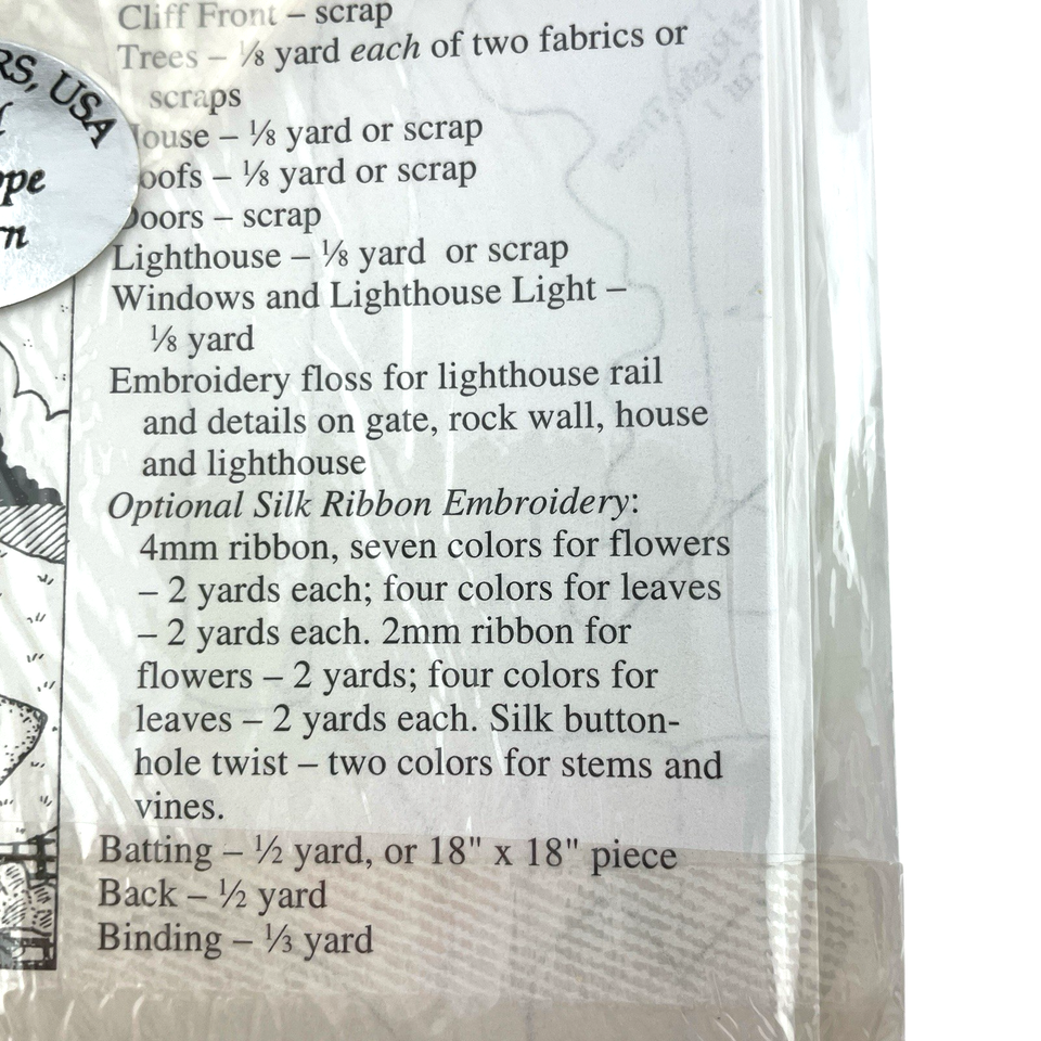 Piecemakers Quilt PATTERN Lighthouse Wall Hanging + NOTECARD Light Set on a Hill Item image 9
