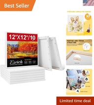 Durable 10-Pack 12 x 12 Inch Cotton Canvases - Ideal for Artists of All ... - $45.00