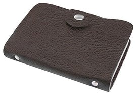 Wallet Brown Leather Business Card Holder Picture Photo Case - £8.64 GBP