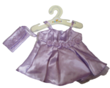 Build A Bear Workshop Lavender Rose Decorated Silky Dress With Matching ... - $19.79