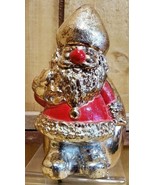Leonard Silver Plated Zinc &amp; Red Santa Claus and Toy Bag Coin Bank Japan... - $579.90 MXN