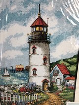 Dimensions Lighthouse Cove Needlepoint Kit New 10x14&quot; Vtg 1995 Designer ... - $42.46