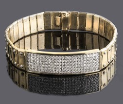 3 Carat Men&#39;s ID Screw Link Diamond Bracelet 14k Gold 57.8 g 8&#39;&#39; - £6,616.52 GBP