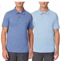32 Degrees Cool Men&#39;s Polo T-shirt 2 Pack , Blue &amp; Navy , Small - £15.52 GBP
