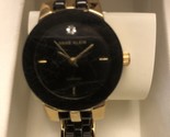 Women&#39;s Anne Klein Diamond Dial Gold-Tone and Black Ceramic Bracelet Watch - $17.99