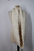 Wilfred Cream Cable Knit Wool Blend Infinity Scarf 7&quot; x 64&quot; - £19.35 GBP