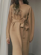  Korean Solid Winter Sweater Dress Women Thick Woman 2022 Autumn Vestido Feminin - £144.60 GBP