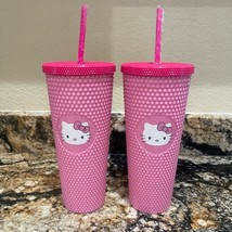(2) Pink Hello Kitty Studded Tumbler Valentine&#39;s Travel Cup NEW by - £32.73 GBP