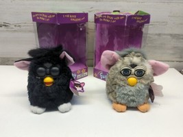 2 Furbys 1998 Non Working w/Tags and Box Grey and Black Model 70-800 - £54.13 GBP