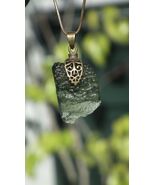 Moldavite pendant sterling silver   Certified moldavite - $205.62+
