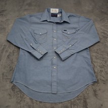 Wrangler Shirt Mens 17.5 Light Blue X Long Tails Long Sleeve Button Up Top - £17.39 GBP